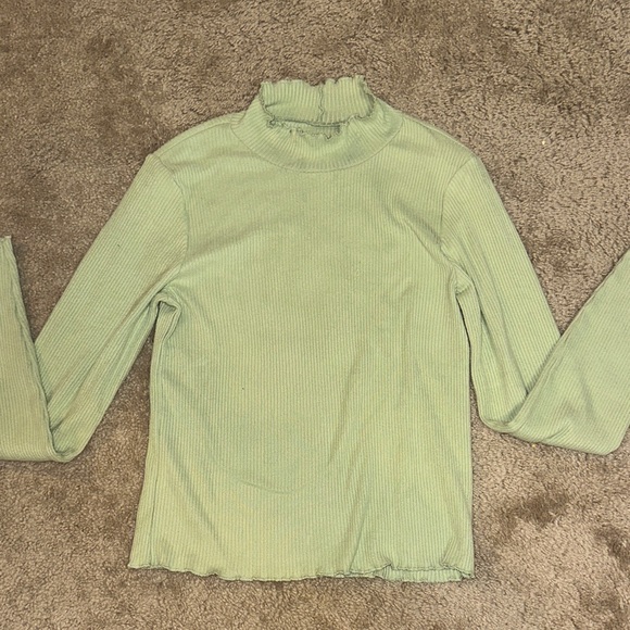 American Eagle Outfitters Tops - American Eagle Outfitters Light Green Ribbed Top